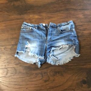 Blue Jean distressed shorts